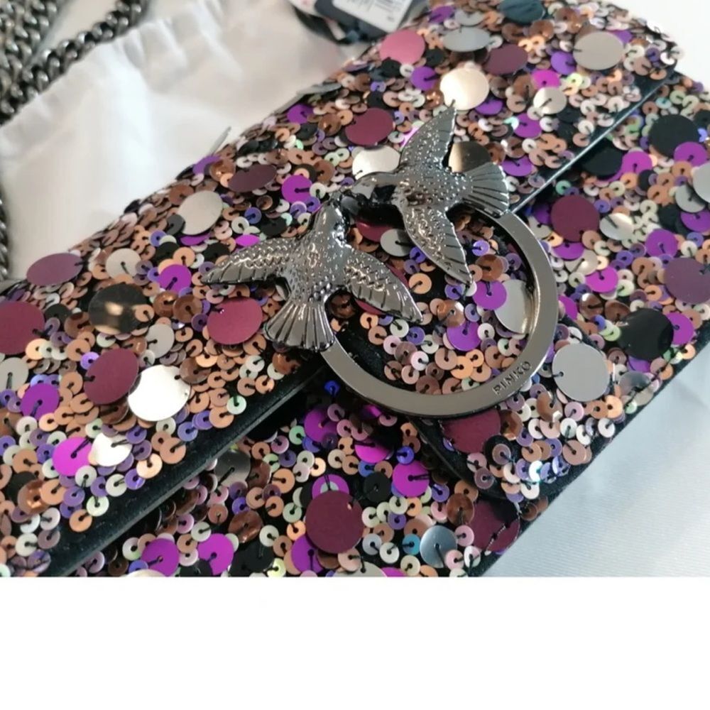 Pinko Love Mini Paillettes Bag. Limited Edition.
